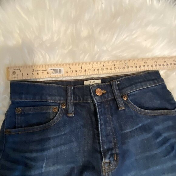 J Crew Frayed Denim Jean Skirt 24 Blue Cotton - Picture 6 of 8